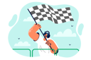 پیش‌نمایش فایل starting-flag-in-hands-of-man-announcing-start-of-race-and-giving-signal-to-drivers-11098534 از پک متفرقه