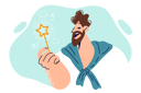 پیش‌نمایش فایل cheerful-man-with-magic-card-in-hand-encourages-to-make-wishes-and-believe-in-miracles-11098404 از پک متفرقه