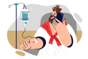 پیش‌نمایش فایل patient-with-iv-drip-talks-on-phone-in-hospital-11098397 از پک متفرقه