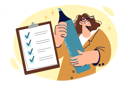 پیش‌نمایش فایل woman-is-planning-and-filling-out-clipboard-with-checklist-holding-giant-marker-in-hands-11098412 از پک متفرقه
