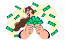 پیش‌نمایش فایل woman-rejoices-at-money-rain-and-holds-dollar-bills-in-hands-11098399 از پک متفرقه