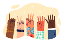پیش‌نمایش فایل hands-of-various-people-demonstrating-numbers-from-one-to-five-11098232 از پک متفرقه