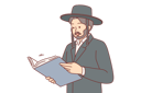 پیش‌نمایش فایل man-in-jewish-traditional-clothing-reads-book-or-business-documents-11489058 از پک فعالیت افراد