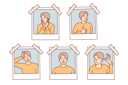 پیش‌نمایش فایل photographs-man-making-various-emotional-grimaces-are-taped-to-pages-photo-album-11489045 از پک فعالیت افراد