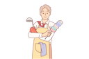 پیش‌نمایش فایل business-man-in-housewife-apron-is-doing-housework-and-cleaning-11488959 از پک فعالیت افراد