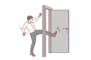 پیش‌نمایش فایل business-man-kicks-door-bursting-into-office-11488944 از پک فعالیت افراد
