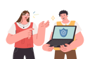 پیش‌نمایش فایل antivirus-software-in-laptop-of-man-and-girl-and-rejoicing-at-appearance-of-protection-against-virus-12151887 از پک فعالیت افراد