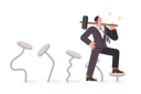 پیش‌نمایش فایل business-man-gains-professional-skills-through-perseverance-and-holding-sledgehammer-standing-on-nails-12151898 از پک فعالیت افراد