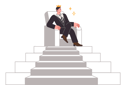 پیش‌نمایش فایل business-man-wearing-king-crown-sits-at-top-of-pyramid-and-after-occupying-position-of-boss-12151868 از پک فعالیت افراد