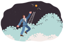 پیش‌نمایش فایل chasing-dream-of-business-man-climbing-career-ladder-to-get-bright-star-from-sky-12151884 از پک فعالیت افراد