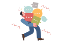 پیش‌نمایش فایل overworked-male-analyst-holding-received-feedback-and-customer-reviews-in-form-of-speech-bubbles-12151879 از پک فعالیت افراد