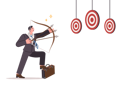 پیش‌نمایش فایل businessman-works-in-multitasking-model-and-trying-to-hit-several-targets-12151953 از پک فعالیت افراد