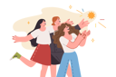 پیش‌نمایش فایل group-women-reach-out-to-star-in-sky-togethe-12151936 از پک فعالیت افراد
