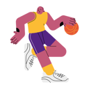 پیش‌نمایش فایل basketball-player-dribbling-basketball-12309810 از پک ورزش افراد
