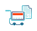 پیش‌نمایش فایل checkout-shopping-cart-and-purchase-receipts-from-e-commerce-9991502 از پک خرید آنلاین و مواد غذایی
