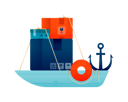 پیش‌نمایش فایل delivery-of-online-shopping-packages-by-ship-for-overseas-shipping-9997458 از پک خرید آنلاین و مواد غذایی