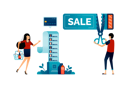 پیش‌نمایش فایل man-cut-sale-coupons-with-scissors-to-get-discounts-and-offers-9991505 از پک خرید آنلاین و مواد غذایی
