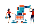 پیش‌نمایش فایل man-cut-sale-coupons-with-scissors-to-get-discounts-and-offers-9991507 از پک خرید آنلاین و مواد غذایی