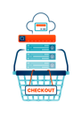پیش‌نمایش فایل online-shop-basket-with-checkout-label-9991488 از پک خرید آنلاین و مواد غذایی