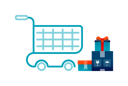 پیش‌نمایش فایل shopping-cart-for-checking-out-groceries-with-stacks-of-package-boxes-9991500 از پک خرید آنلاین و مواد غذایی