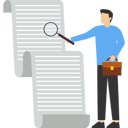 پیش‌نمایش فایل businessman-manager-holding-document-paper-checking-big-magnifying-glass-8880222 از پک کسب و کار