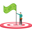 پیش‌نمایش فایل confident-businessman-holding-winner-flag-over-dollar-money-target-8880219 از پک کسب و کار