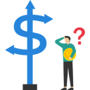 پیش‌نمایش فایل confused-businessman-investor-holding-money-coin-choosing-dollar-direction-sign-8880225 از پک کسب و کار