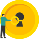 پیش‌نمایش فایل smart-businessman-investor-holding-big-golden-key-to-open-coin-keyhole-8880230 از پک کسب و کار