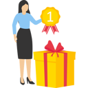 پیش‌نمایش فایل woman-standing-and-holding-winner-batch-9091395 از پک کسب و کار
