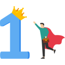 پیش‌نمایش فایل superhero-successful-businessman-standing-with-first-place-award-with-crown-9163235 از پک کسب و کار