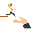 پیش‌نمایش فایل confident-brave-businessman-carrying-stuff-running-away-jumping-from-cliff-to-help-giant-hand-9330215 از پک کسب و کار