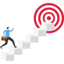 پیش‌نمایش فایل ambitious-businesswoman-climbing-stairways-bullseye-target-9380985 از پک کسب و کار
