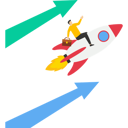 پیش‌نمایش فایل businessman-driving-a-rocket-booster-with-growth-arrows-9380973 از پک کسب و کار
