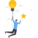 پیش‌نمایش فایل businessman-flying-with-light-bulb-idea-to-catch-stars-in-sky-9380990 از پک کسب و کار