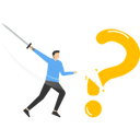 پیش‌نمایش فایل young-businessman-who-cut-the-question-mark-with-his-sword-9380996 از پک کسب و کار
