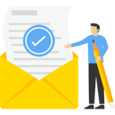 پیش‌نمایش فایل young-man-with-checkmarked-document-in-envelope-9381004 از پک کسب و کار