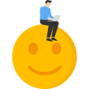 پیش‌نمایش فایل happy-businessman-working-with-computer-laptop-via-smiley-emoticon-with-happy-mood-metaphor-9424332 از پک کسب و کار