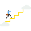 پیش‌نمایش فایل happy-businessmen-running-with-a-suitcase-on-top-of-stairs-towards-the-sky-9424335 از پک کسب و کار