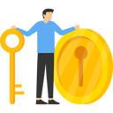 پیش‌نمایش فایل smart-businessman-investor-holding-big-golden-key-to-open-coin-keyhole-9424333 از پک کسب و کار