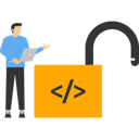 پیش‌نمایش فایل software-programmer-working-on-unlock-key-with-coding-9424320 از پک کسب و کار