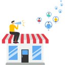پیش‌نمایش فایل businessman-holding-megaphone-with-magnet-attracting-customers-9438158 از پک کسب و کار