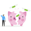 پیش‌نمایش فایل money-flew-out-of-broken-piggy-bank-9510478 از پک کسب و کار
