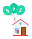 پیش‌نمایش فایل house-float-in-the-sky-by-currency-balloon-9571076 از پک کسب و کار