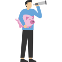 پیش‌نمایش فایل businessman-looks-for-money-to-put-in-a-piggy-bank-9600620 از پک کسب و کار