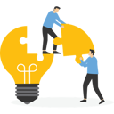 پیش‌نمایش فایل help-each-other-to-jigsaw-ideas-9578514 از پک تصویرسازی کسب‌وکار