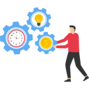 پیش‌نمایش فایل set-up-work-that-includes-ideas-time-and-money-9578503 از پک تصویرسازی کسب‌وکار