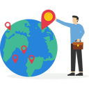 پیش‌نمایش فایل businessman-put-new-branch-pin-on-world-map-9594250 از پک کسب و کار