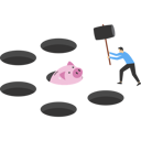پیش‌نمایش فایل businessman-holding-hammer-run-to-hit-a-piggy-bank-9696540 از پک کسب و کار