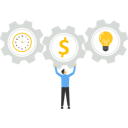 پیش‌نمایش فایل businessman-rolling-gears-with-working-time-9764900 از پک کسب و کار