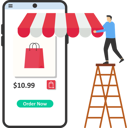 پیش‌نمایش فایل businesswoman-shop-owner-building-new-website-9764924 از پک کسب و کار